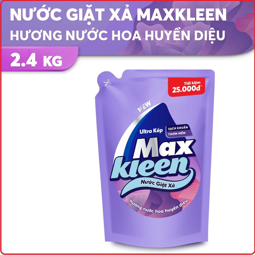 Nước Giặt Xả MaxKleen Túi 2,4kg