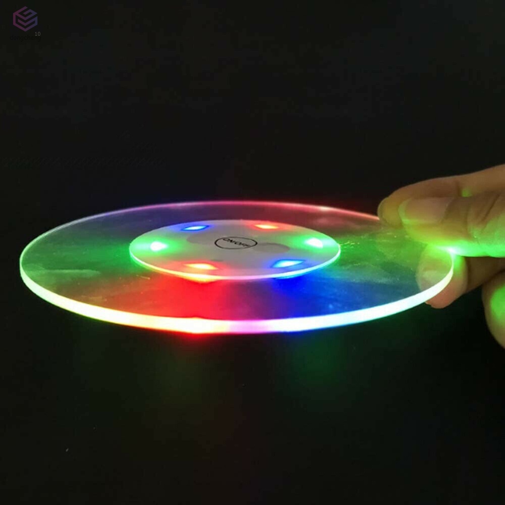 Đế Lót Ly Siêu Mỏng Chống Thấm Nước Có Đèn LED Nhiều Màu Sắc Siêu Mỏng