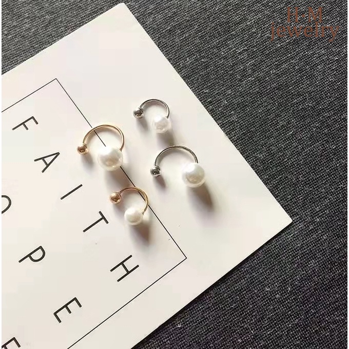 Khuyên Tai Dạng Xoắn Đính Ngọc Trai Phong Cách Retro Pháp