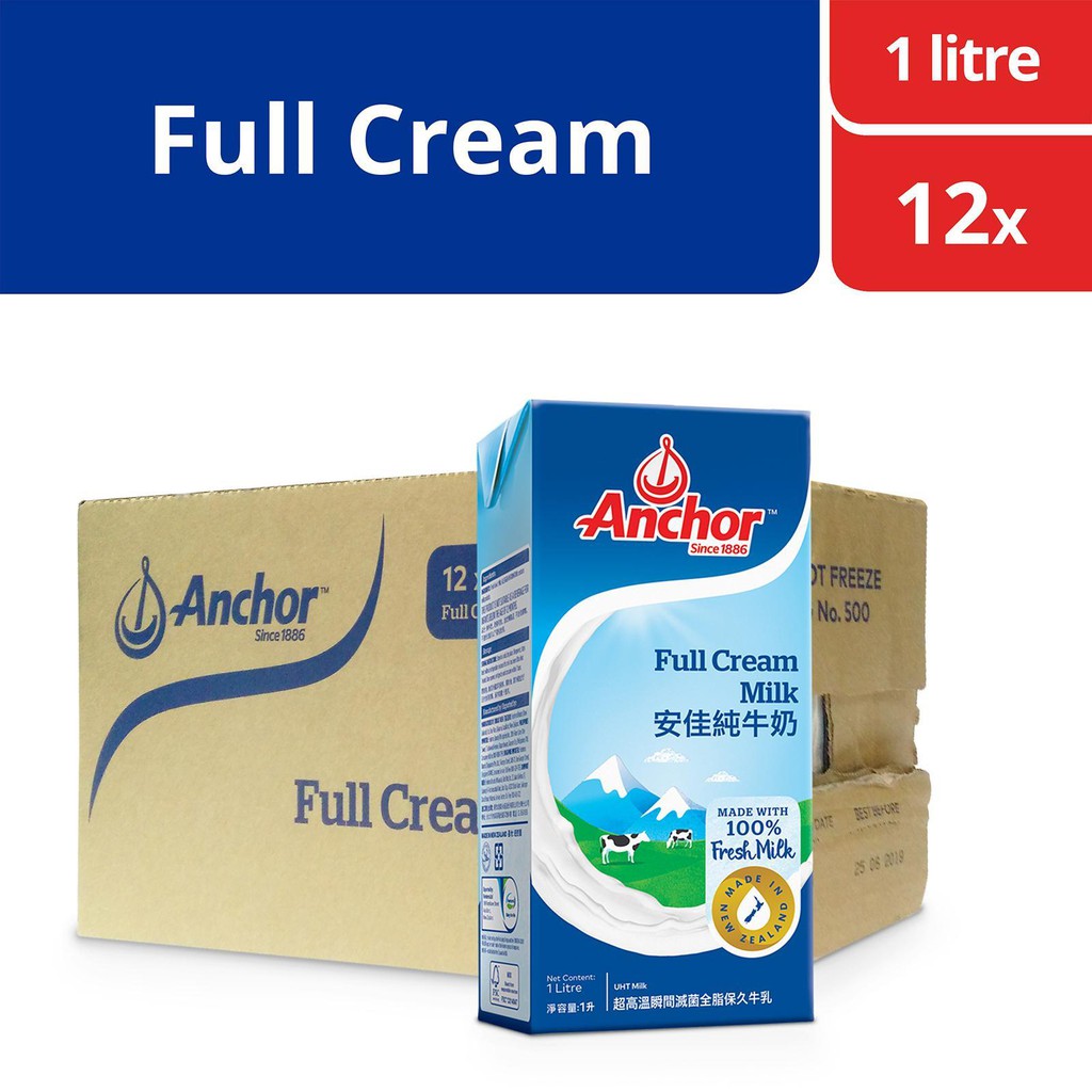 Sữa Tươi Tiệt Trùng Anchor Nguyên Kem Full Cream 1L (Thùng 12 hộp)
