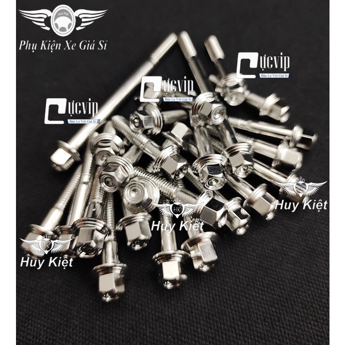 Bộ Ốc Lốc Máy Salaya THÁI Inox 304 Cho Win,Ex,Sonic,Raider,Satria,Sirius,Future,SH,Vario,AB,Vision,Dr,Wave,jupiter