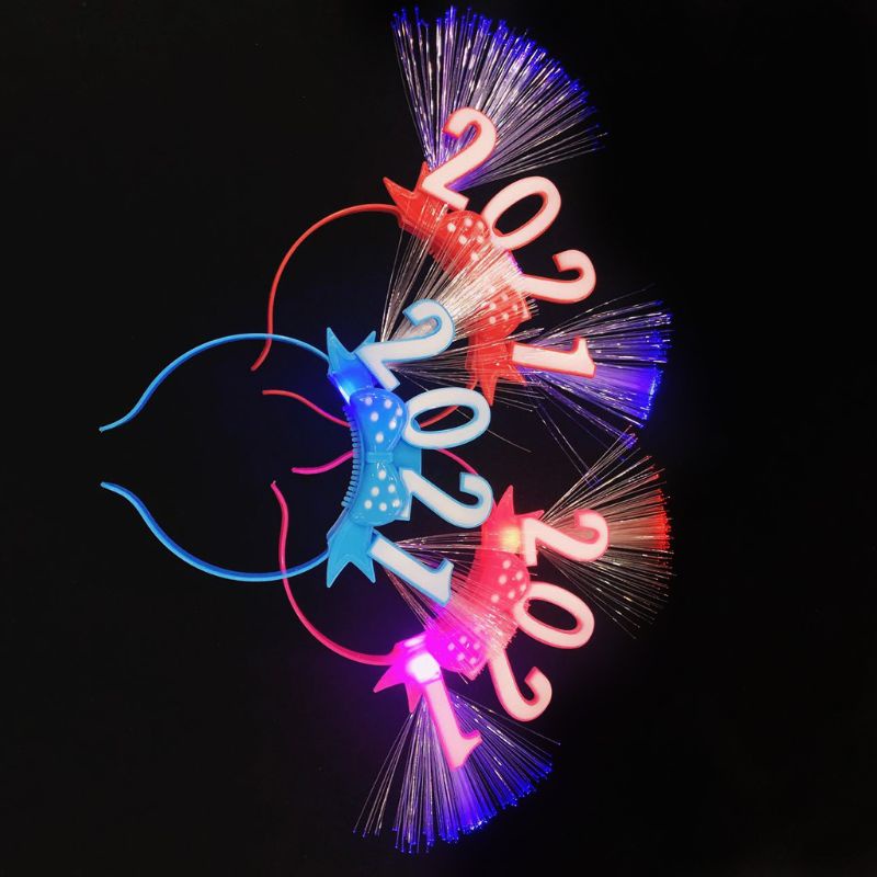 Cài Tóc Hình Vương Miện Có Đèn LED Phát Sáng Mừng Năm Mới 2021