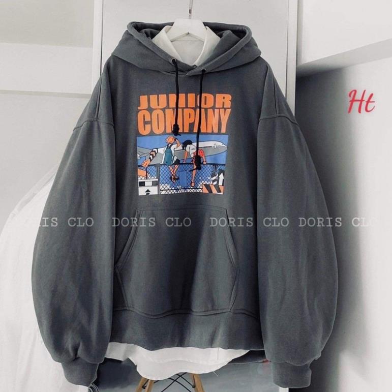 Áo hoodie nỉ mũ màu nâu 5D Junior Ht