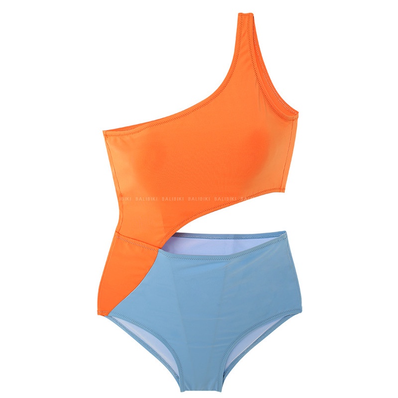 Bikini một mảnh khoét eo phối màu xanh cam - M021 - Mermaid