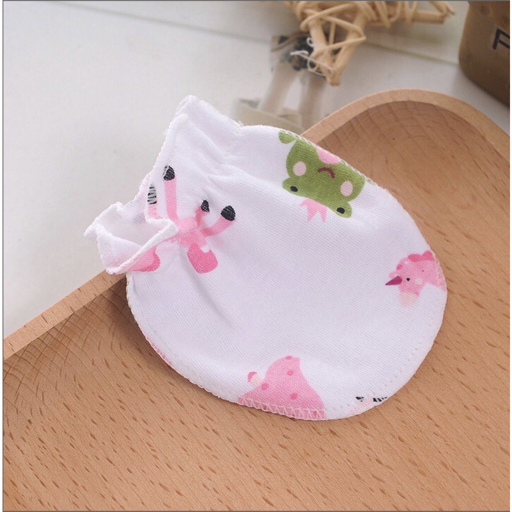Bao tay cotton họa tiết xinh xắn cho trẻ sơ sinh
