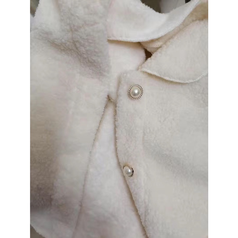 Áo khoác dạ nỉ lông xù mịn tặng kèm dây xích nữ tính - Có ảnh thật