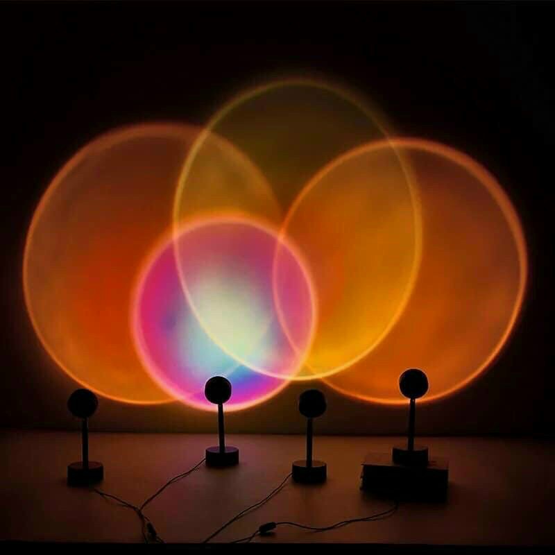 Đèn Hoàng hôn Sunset Lamp 4 màu/16 màu hiệu ứng ánh sáng đẹp có remote điều khiển màu thích hợp chụp ảnh sống ảo Tiktok