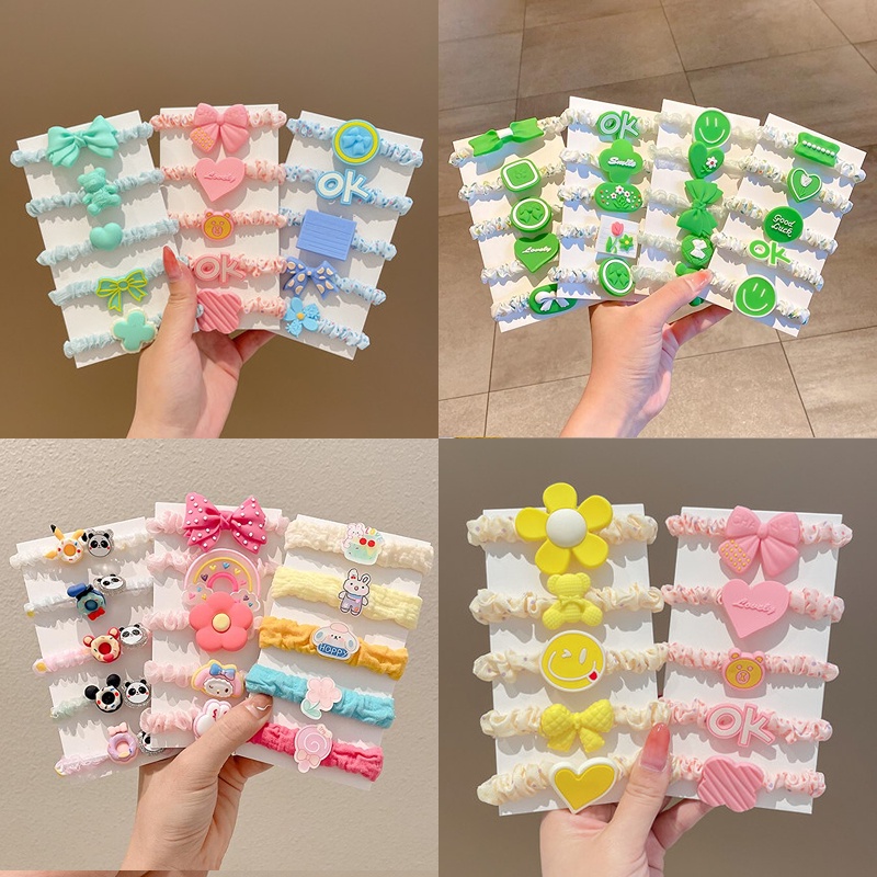 Dây Buộc Tóc Cao Su Đàn Hồi Tốt Không Đau Kiểu Hàn Quốc Dễ Thương Cho Bé Gái