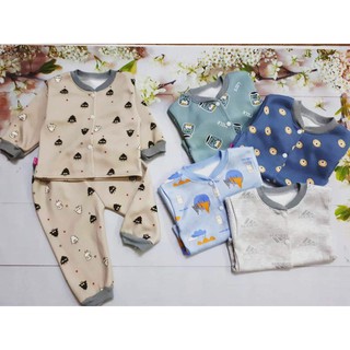 Set 5b Nỉ Bông Khuy Giữa loại đẹp Cho Bé trai