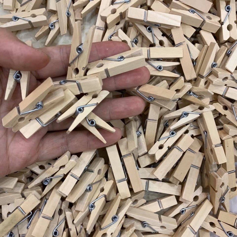 Túi 50 kẹp gỗ + 10m dây gai