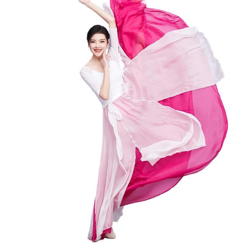 Chân Váy Khiêu Vũ Dáng Dài Hai Lớp Phong Cách Trung Hoa