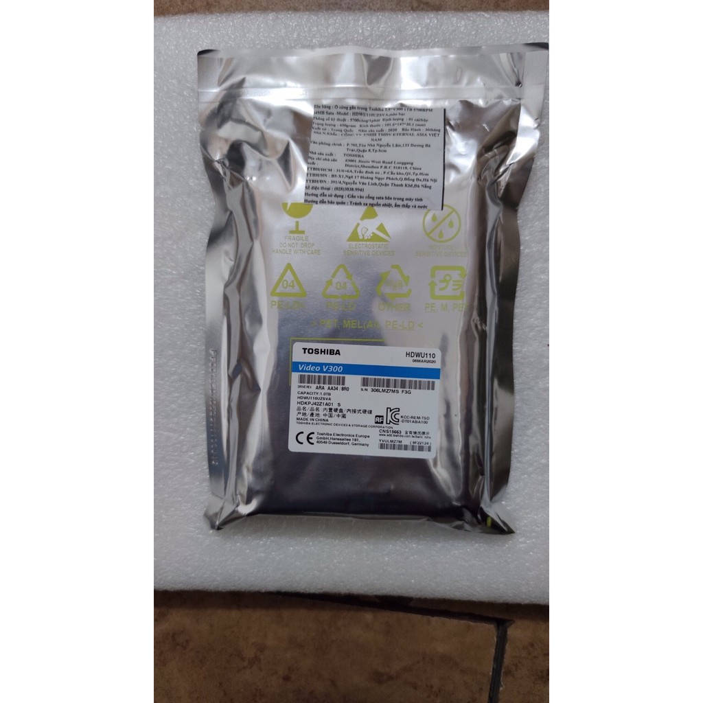 Ổ Cứng HDD Toshiba 1TB AV Chuyên Dụng Cho Đầu Ghi Hình Camera - Hàng Chính Hãng