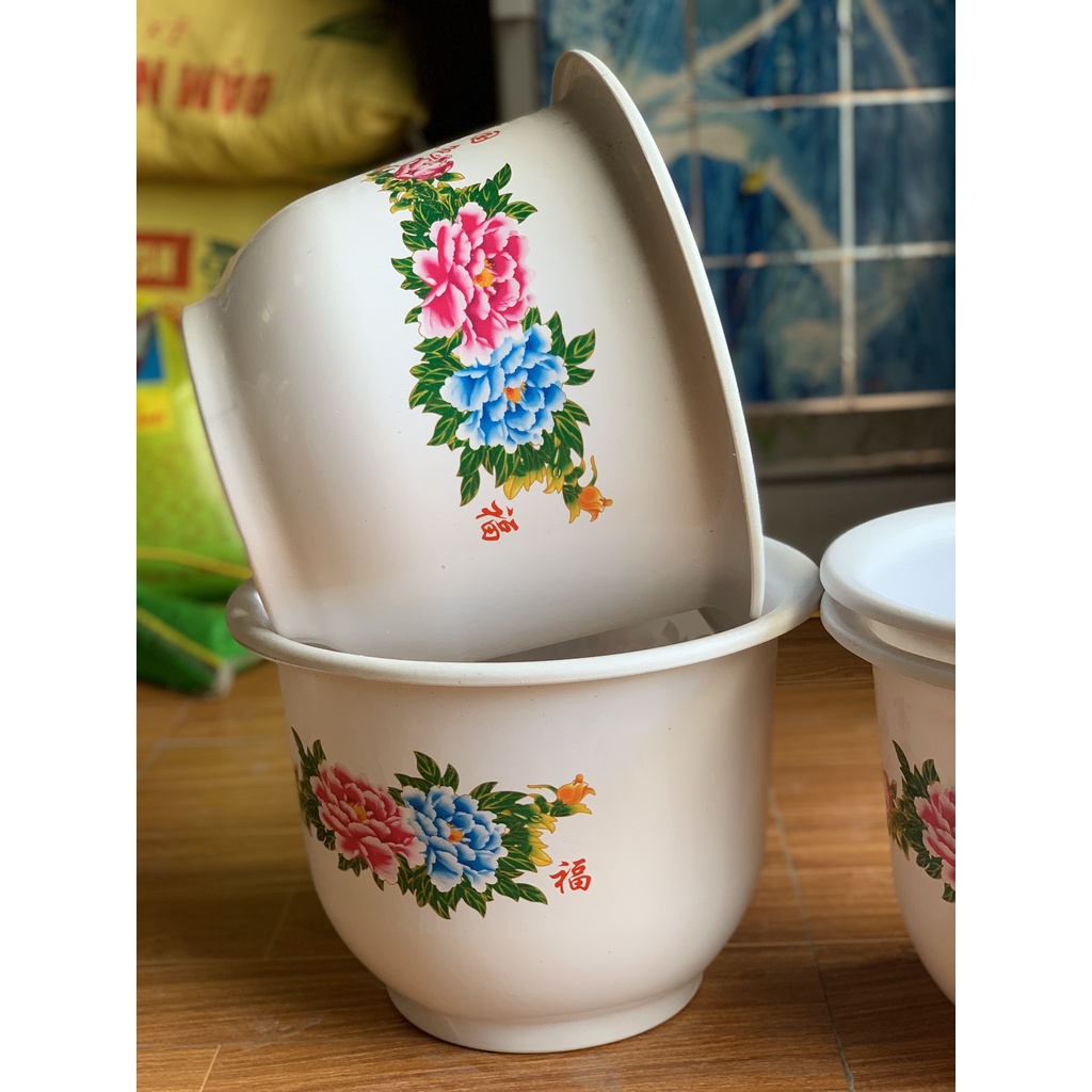 5 CHẬU NHỰA MÃ HOA MẪU ĐƠN TRẮNG #H450 (BẠT PHỦ ĐẤT CHỐNG CỎ ,KÍCH RỄ MẦM CÂY XANH LÁ...)