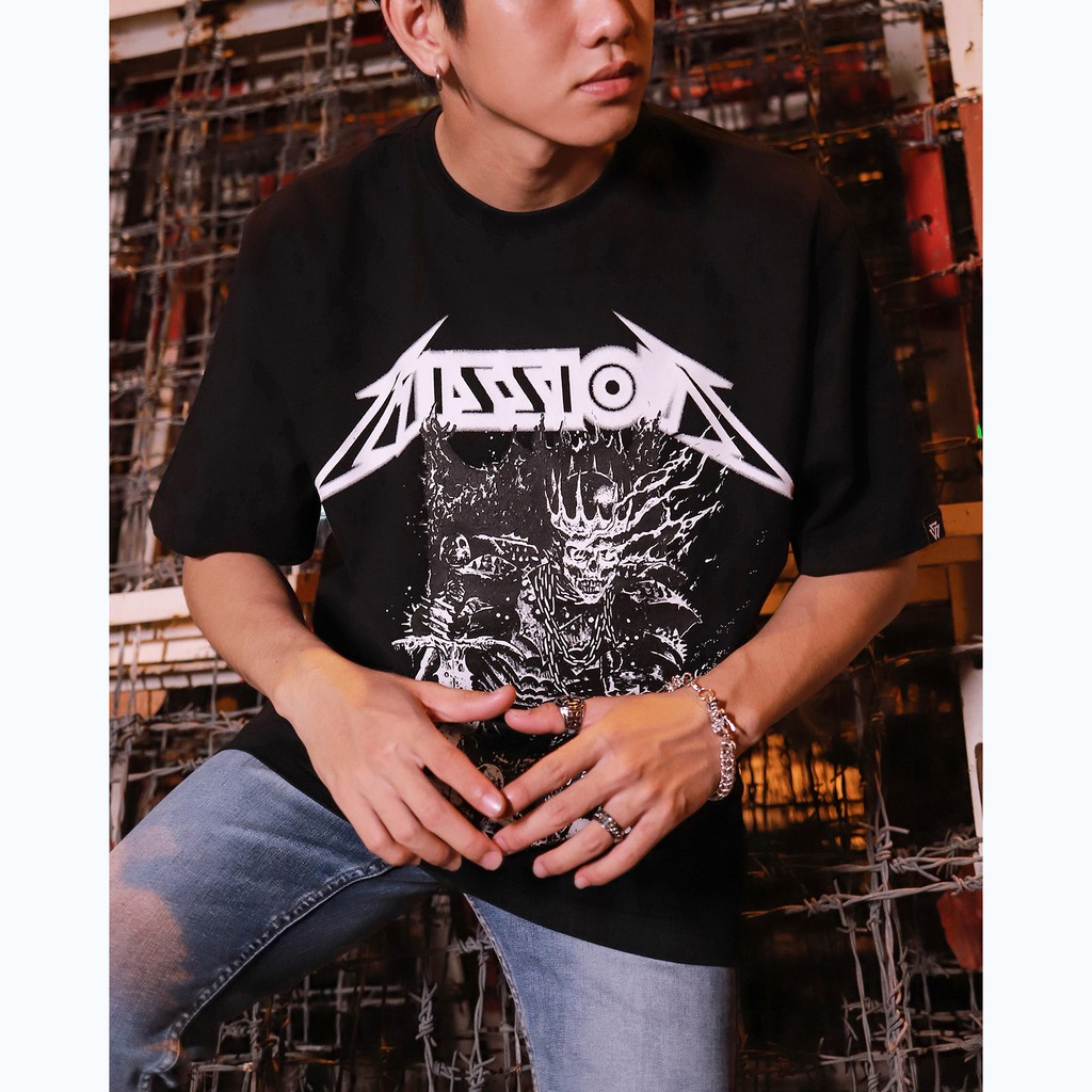 Áo Thun Mission Màu Đen Chất Liệu Cotton Thoáng Mát