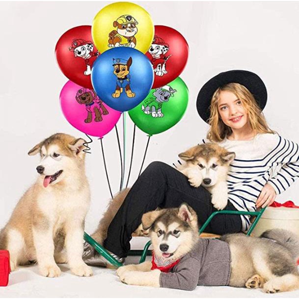 Set 10 Bong Bóng Cao Su 12 inch Hình Chú Chó Cứu Hộ Trang Trí Tiệc Cho Bé