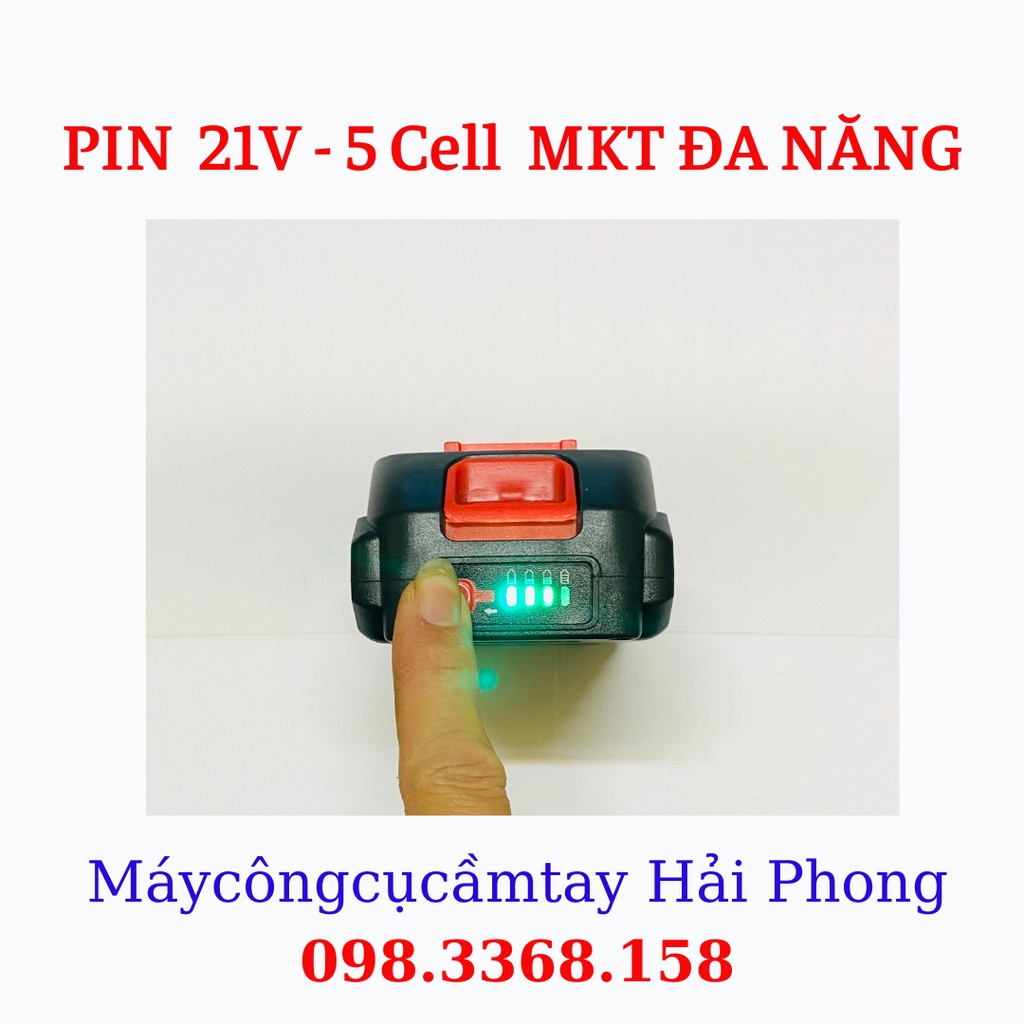 SẠC VÀ PIN 5 CELL / 18V~21V  CHO MÁY :KHOAN,MÀI,CƯA ... KHOẢNG CÁCH 2 CỰC PIN ~39MM