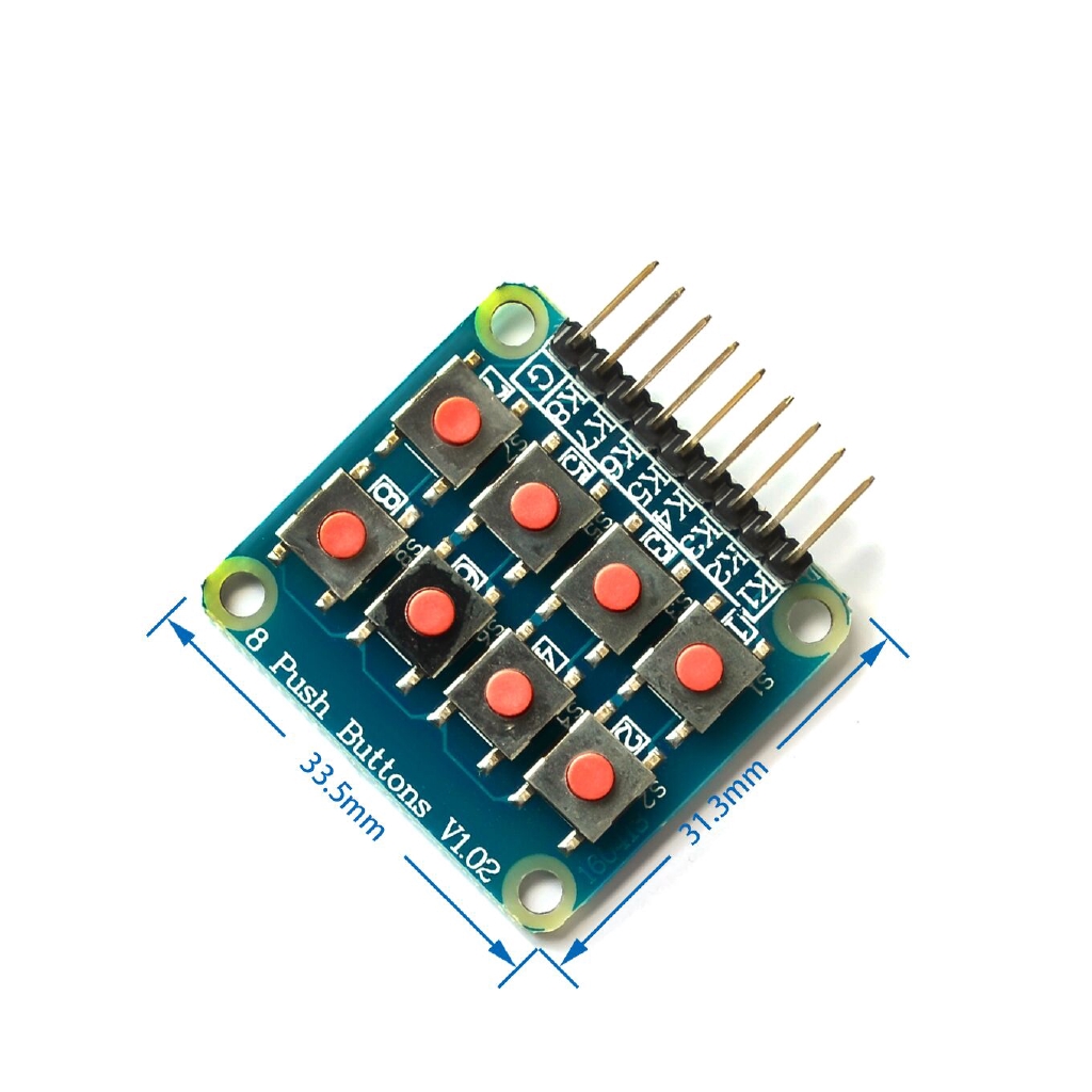 Bo mạch nút nhấn bàn phím ma trận 4x2 8 nút V1.00 cho Arduino AVR PIC 2 4