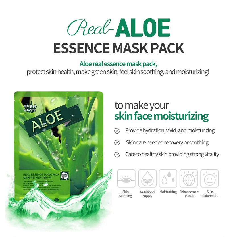 Mặt Nạ May Island Tinh Chất Nha Đam Làm Dịu Da 25ml Real Essence Mask Pack #Aloe #8