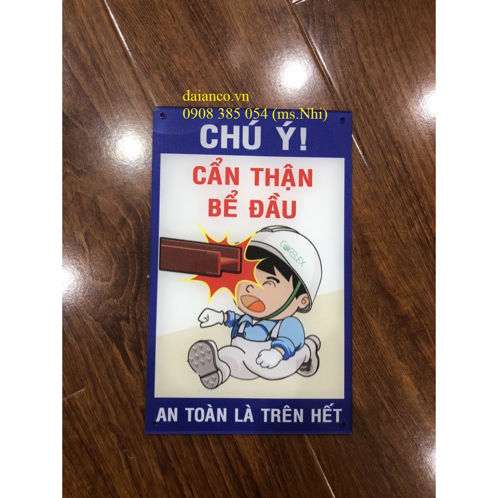 BIỂN CẢNH BÁO CHẤT LIỆU MICA ĐÀI LOAN 3 LY (15x24cm) CẮT LAZER- HÌNH THẬT, CÓ SẴN