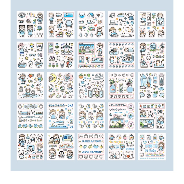 Miếng dán Sticker dễ thương trang trí giá đỡ sách, laptop, điện thoại