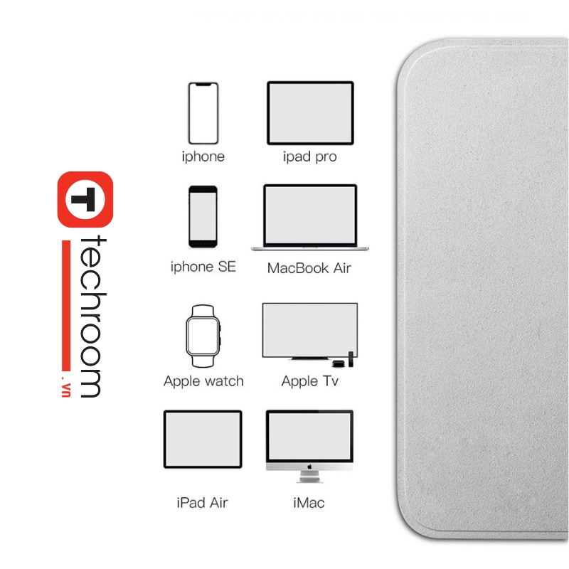 Khăn lau chuyên dụng màn hình máy tính, laptop, macbook, ipad, máy ảnh, sợi nano siêu mịn công nghệ Mỹ - Techroom.vn