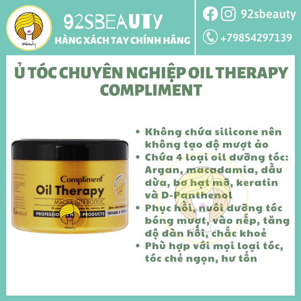 Ủ tóc Therapy Compliment 500ml phục hồi tóc hư tổn