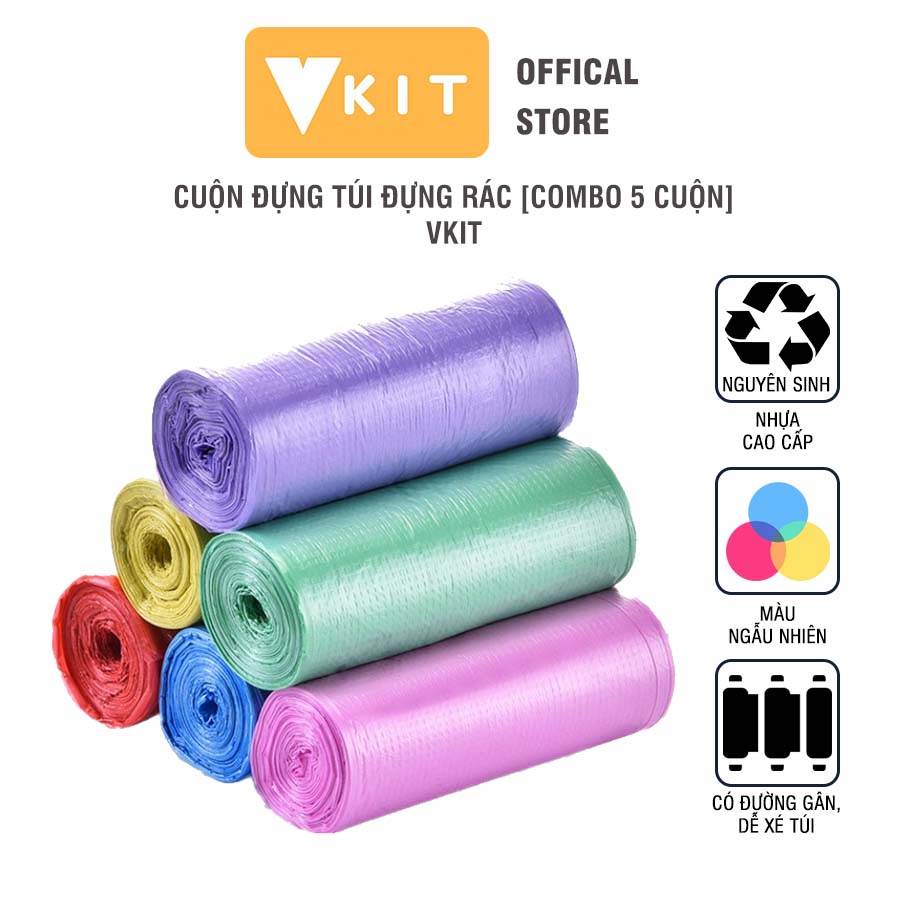 Bộ 5 Cuộn đựng túi đựng rác (5 cuộn) VKIT R06