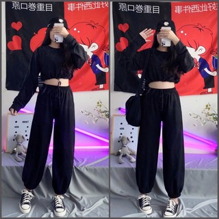Set áo croptop + jogger pant