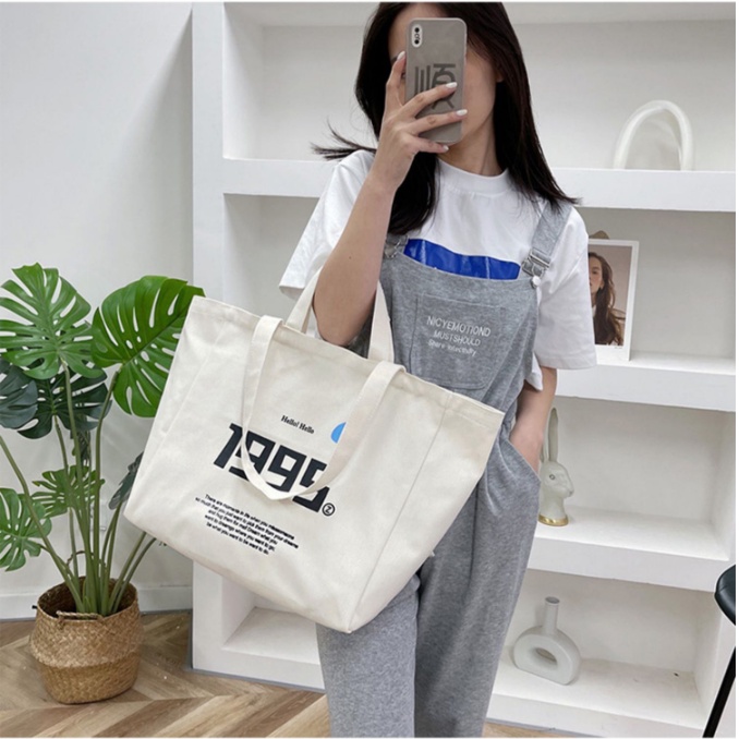 Túi tote Vải canvas Túi xách mềm Đẹp đi học đi chơi Cực Hot có khóa miệng, thời trang hàn Quốc hời trang hazin