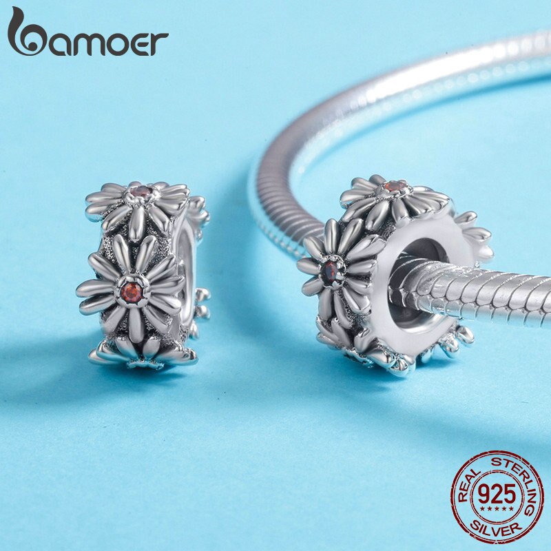 Hạt charm Bamoer trang trí vòng tay hình hoa cúc dễ thương