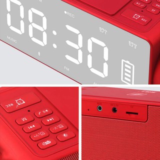 Projection Alarm Clock Bluetooth Speaker With Wireless Charging Diy Ringtone,One