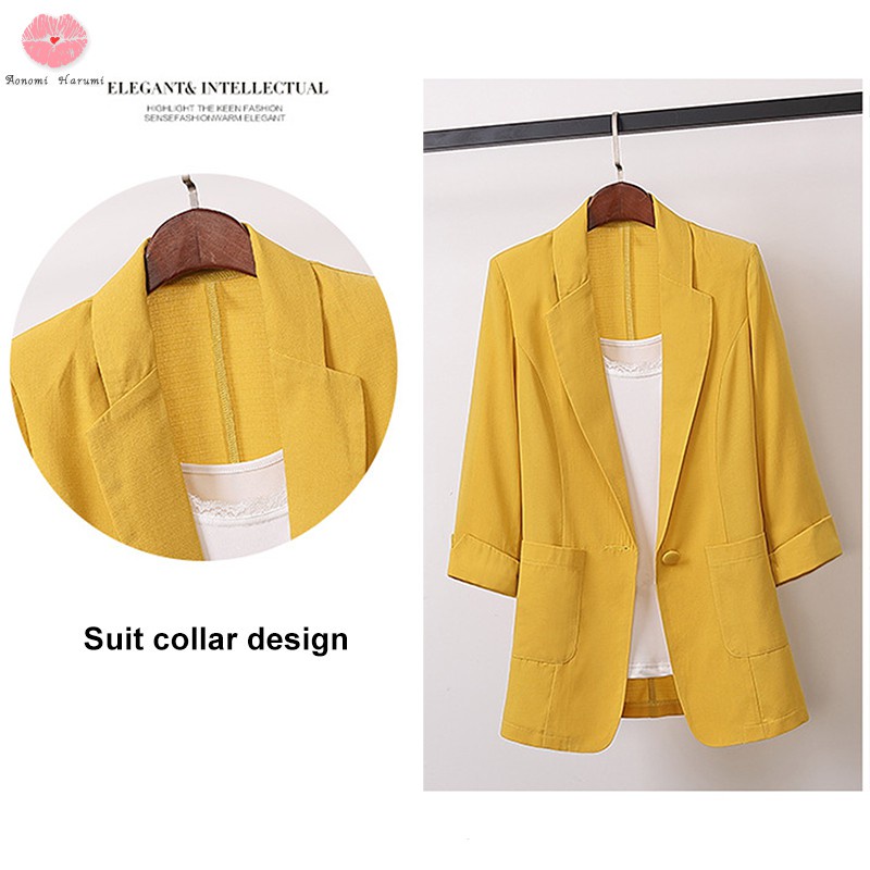 Cotton and Linen Long and Large Size Suit Jacket Loose Casual Fashion Suit Women'S Clothing