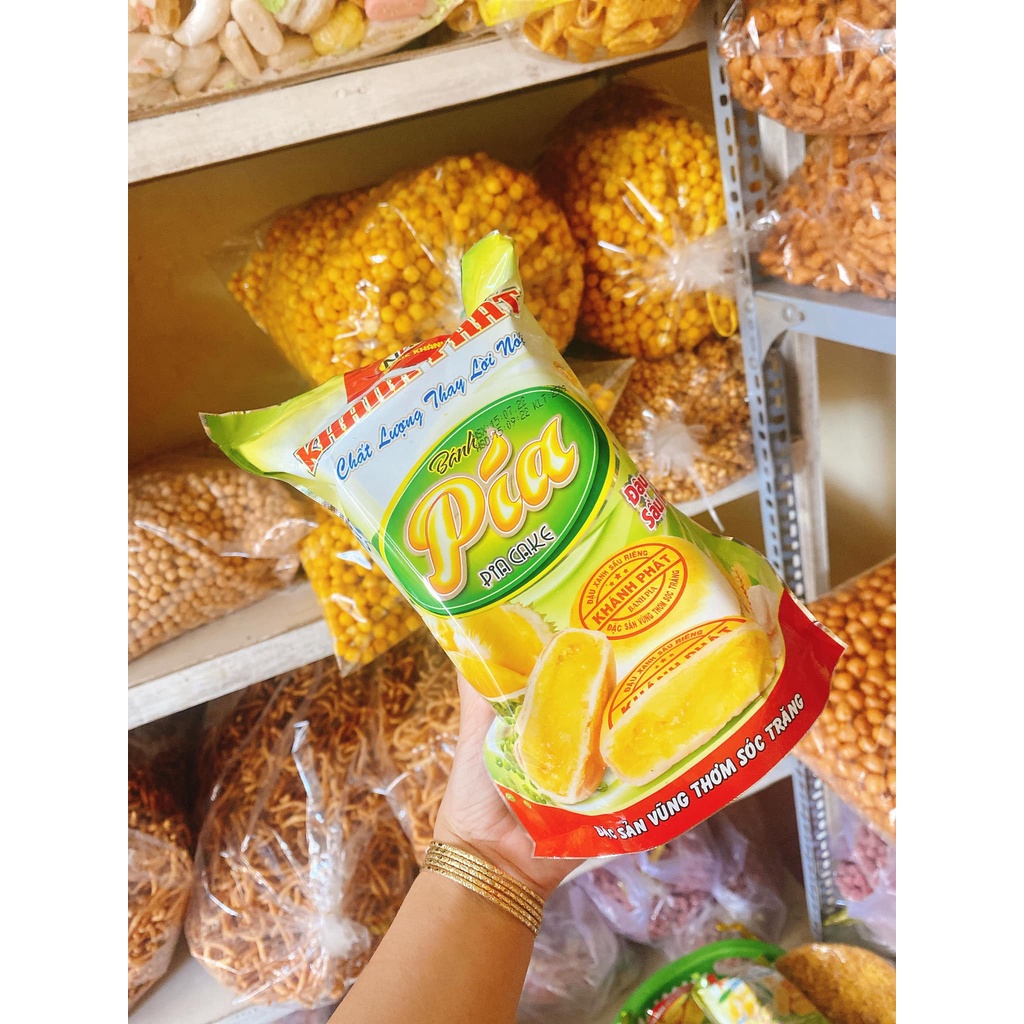 4 cái lớn  Bánh Pía đậu xanh sầu riêng Sóc Trăng Khánh Phát-bánh pía Tân Khánh Phúc