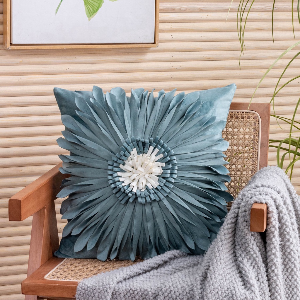 Vỏ Gối Họa Tiết Hoa Hướng Dương 3D Đơn Giản Hiện Đại Kích Thước 18x18 Inch
