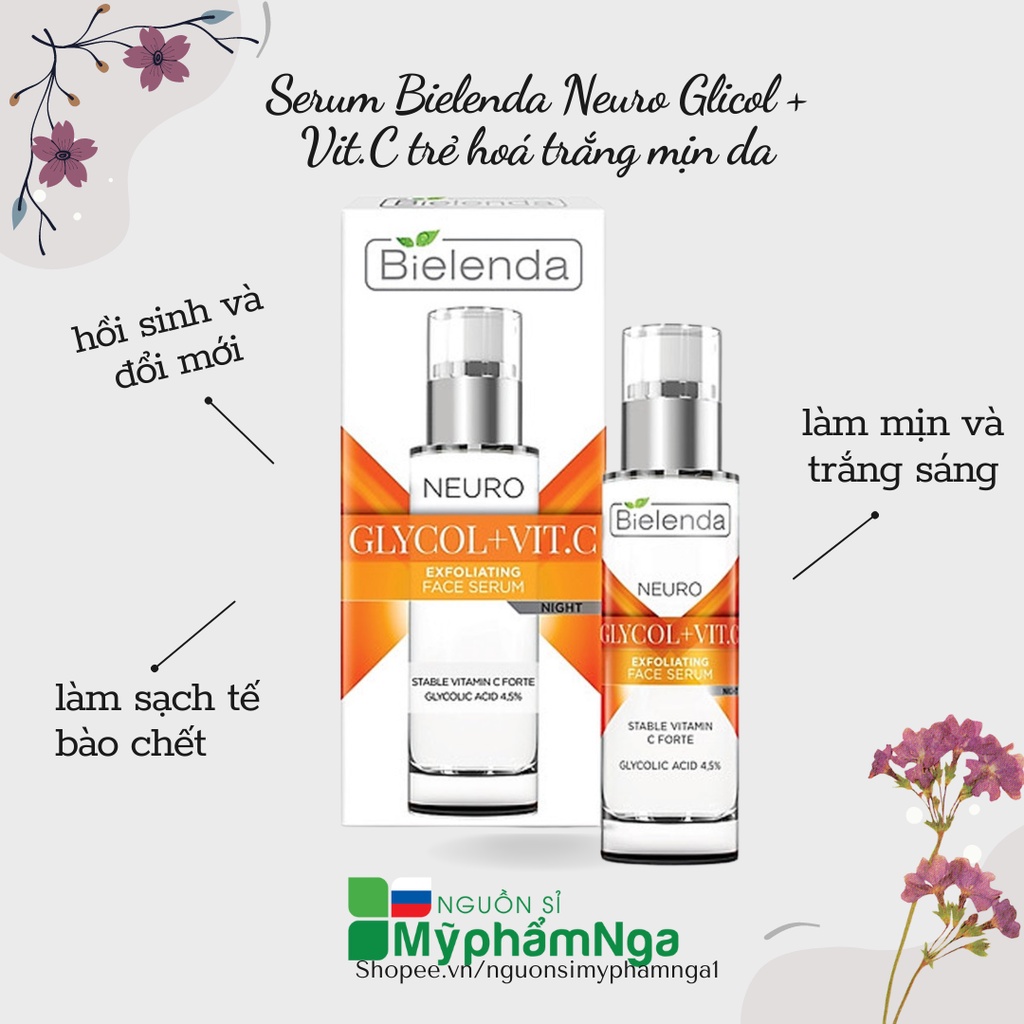 Serum Bielenda Neuro Glicol + Vit.C trẻ hoá trắng mịn da