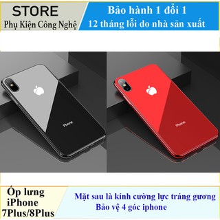 Ốp lưng iPhone 7Plus/ 8Plus kính cường lực tráng gương
