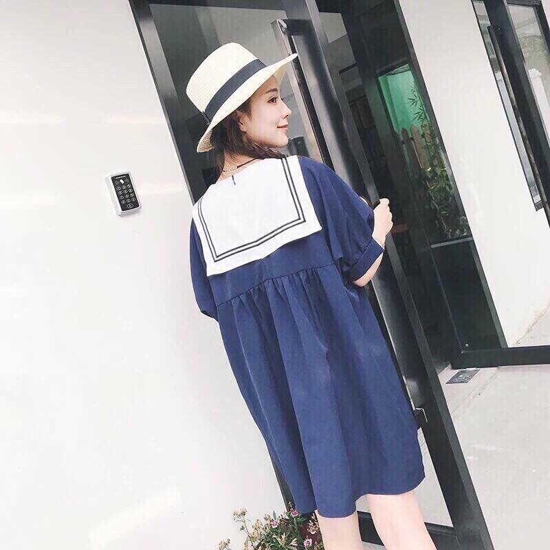 [Mã SKAMSALEP6 giảm 10% tối đa 100K đơn 150K] DX556 - Đầm Xòe Babydoll Xanh Thủy Thủ Cực Xinh | BigBuy360 - bigbuy360.vn