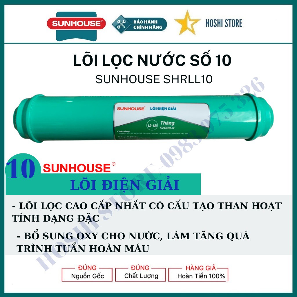 Lõi lọc nước số 10 SUNHOUSE SHRLL10- ORP HYDROGEN Lõi lọc cao cấp bổ sung oxy cho nước