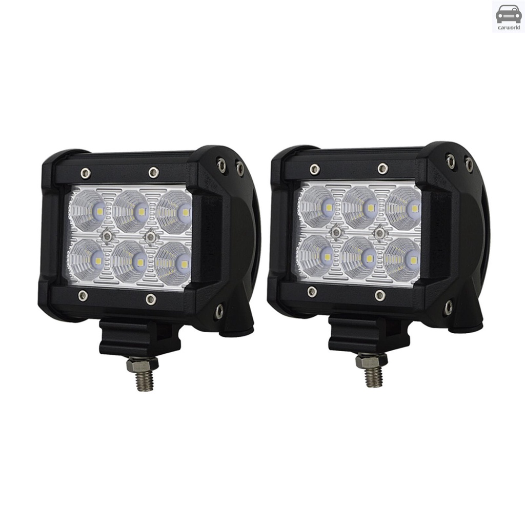 Gentl 2PCS LED Light Bar 4in 18W Flood Fog Road Boat Driving Led Work Light SUV Lamp