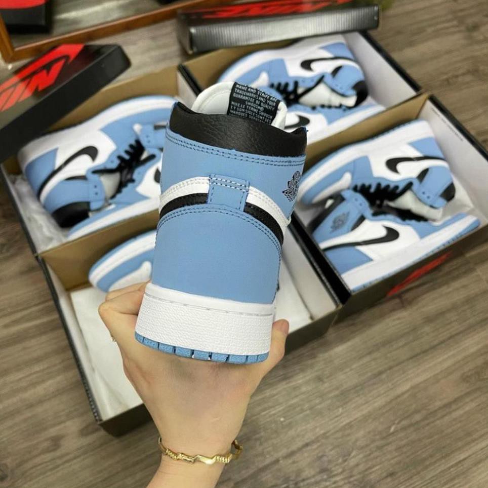 Giày thể thao air Jordan Xanh Dương, Giày JD1 cổ cao nam nữ full box bill