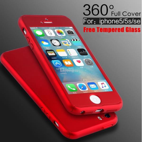 Ốp Lưng 360 Độ Bảo Vệ Toàn Diện Có Kính Cường Lực Cho iphoneX 7 8 5 5s se iphone 6 6s ip 6plus