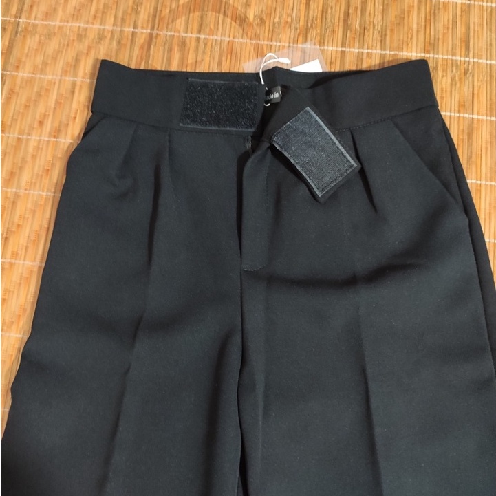 Quần tây ống rộng nữ cạp Dán lưng cao dáng dài chất vải màu đen dày dặn Quần tây nữ lưng cao đi học ống suông rộng đứng