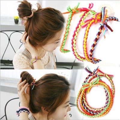 Dây chun buộc tóc / Vòng đeo tay bện thắt nút nhiều màu thời trang Hàn Quốc PKTT107SP2