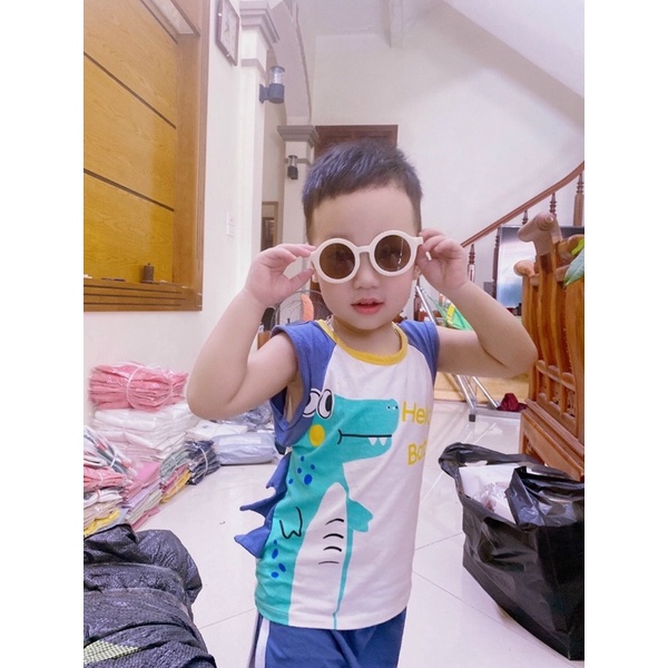 Kính Mắt Tròn Cho Bé, Kính mắt Gọng Nhựa Bé Trai Bé Gái Đi Chơi Đi Biển