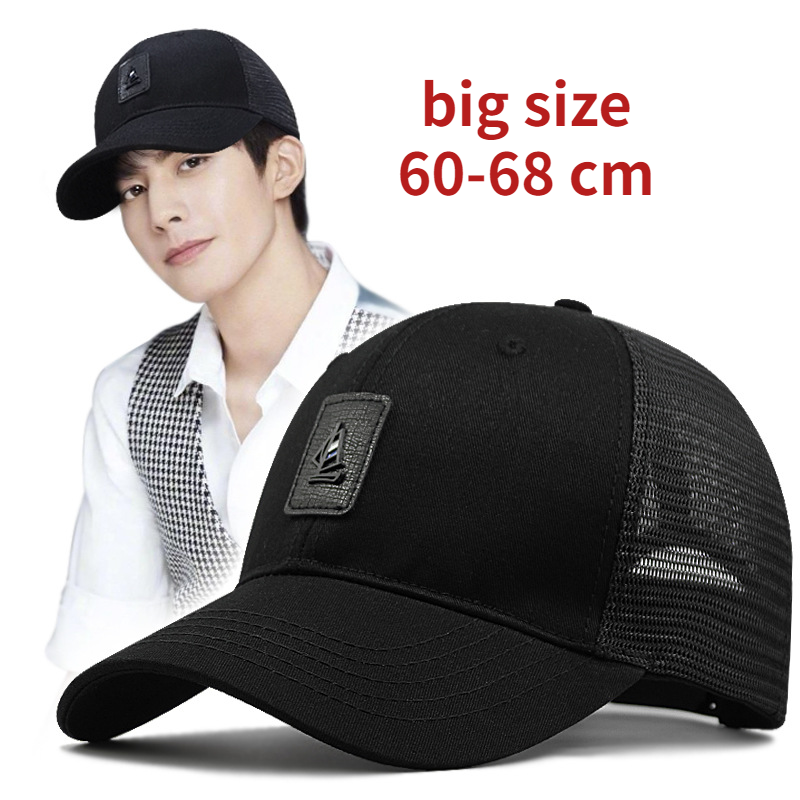 Mũ Lưỡi Trai cotton Phối Lưới Cỡ Lớn 60-68Cm Thời Trang Mùa Hè Cho Nam