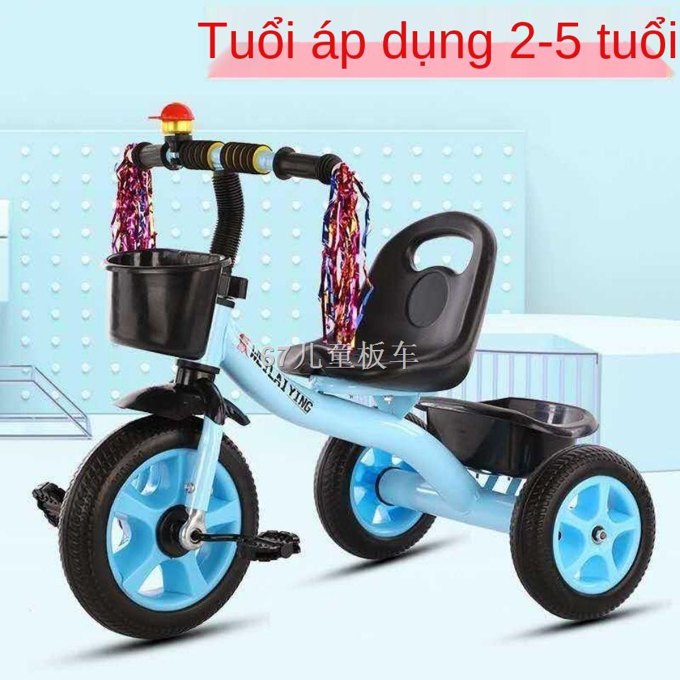 YXe đạp ba bánh trẻ em đích thực Xe đạp trẻ em 1-5 tuổi Xe đẩy trẻ em 3 bé gái xe đồ chơi