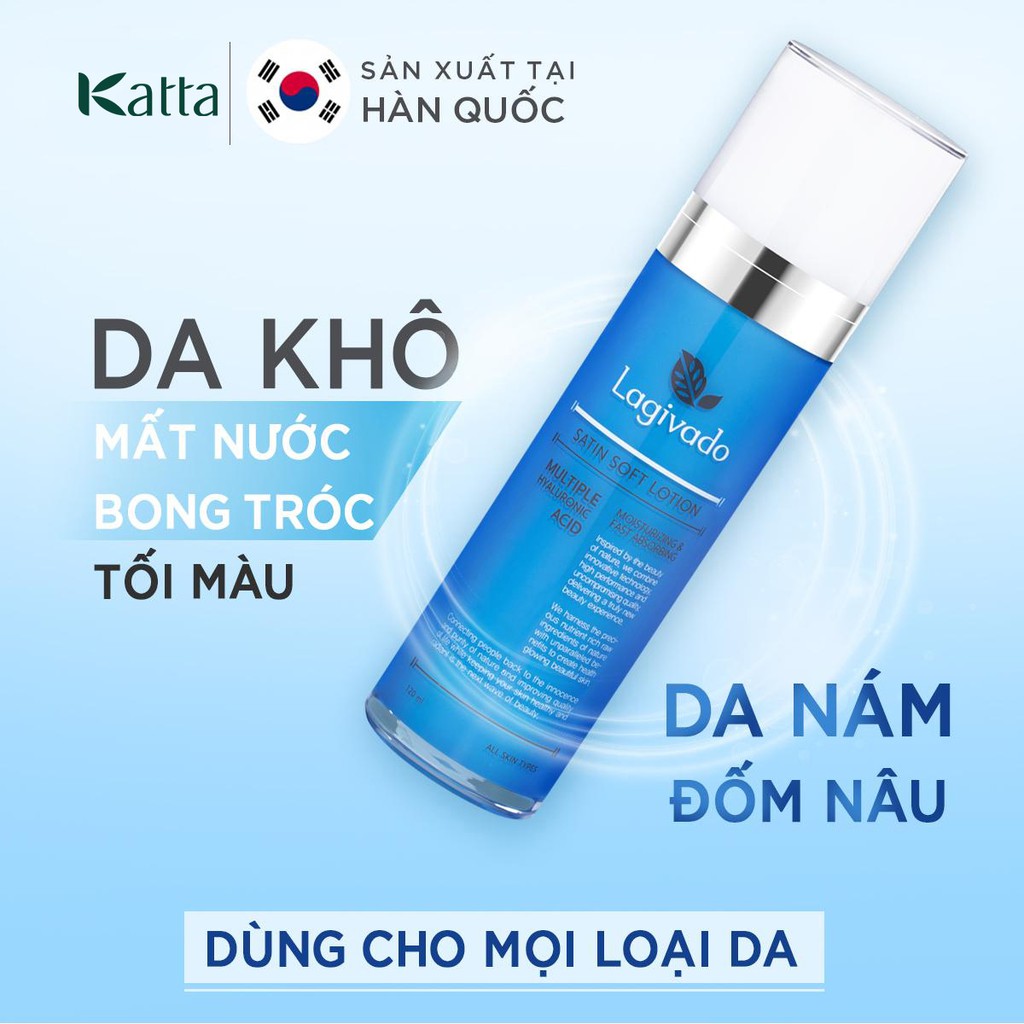 Sữa dưỡng da mặt trắng sáng, mềm mịn Hàn Quốc Lagivado Satin Soft Lotion 120 ml - Katta_V01_LG_016_120ML