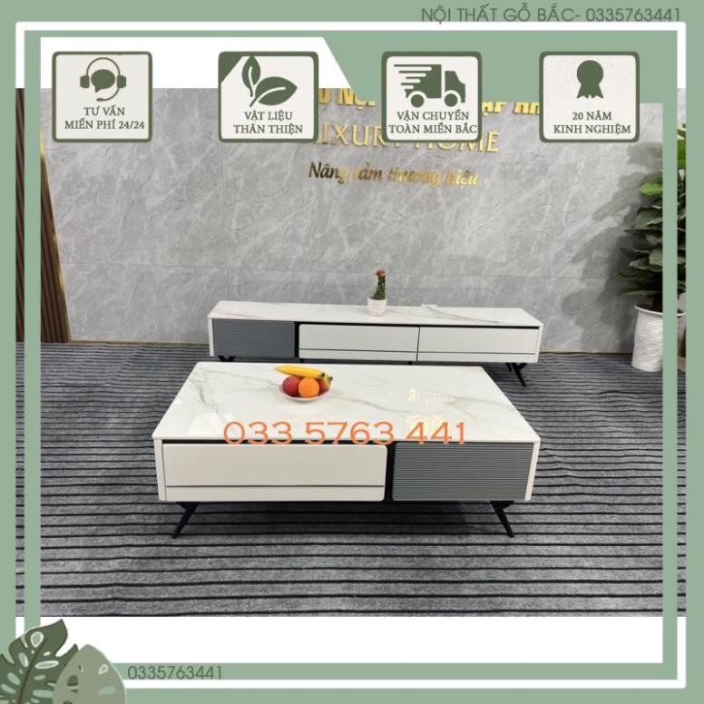 GIÁ GỐC Hàng HOT 📌GIÁ SỈ📌 Bàn trà + kệ tivi nhập khẩu mặt đá vân bóng