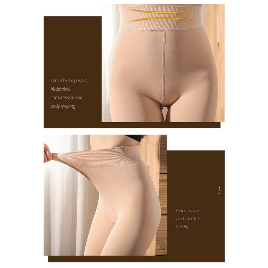 Quần Legging Nhung Màu Trơn Lưng Cao Không Đường May Giữ Nhiệt Thời Trang Cho Nữ