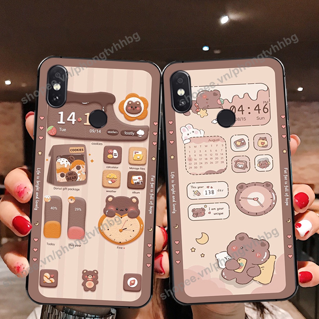 Ốp lưng Xiaomi Mi 8 / MI 8 SE / Mi 8 Lite gấu,thỏ trắng , đồng hồ dễ thương cute cực đẹp